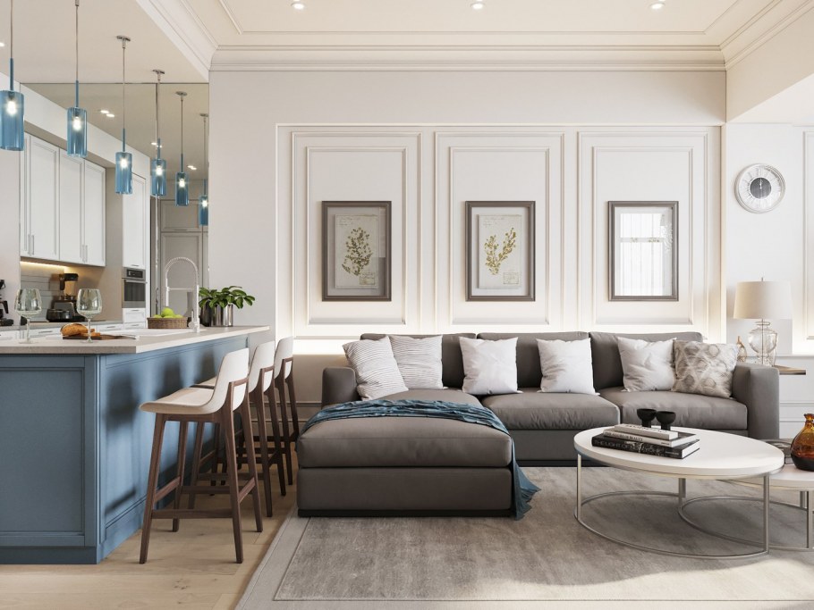 Гостиная в стиле легкая классика