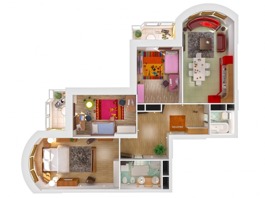 Планировка трехкомнатной квартиры