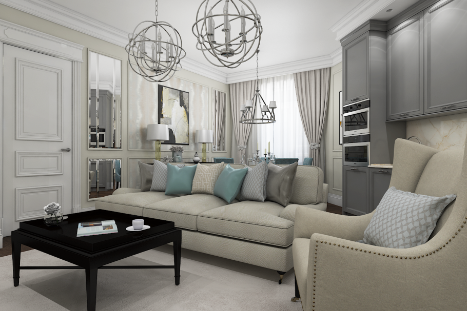 Маленькая гостиная в стиле Неоклассика