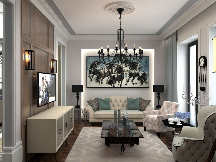 Маленькая гостиная в стиле Неоклассика