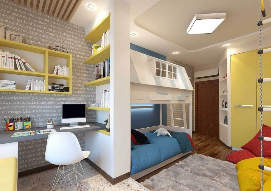 Интерьер детской 12 кв.м для мальчика