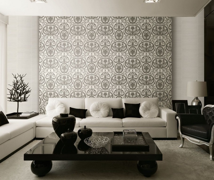 Серебряные обои для стен