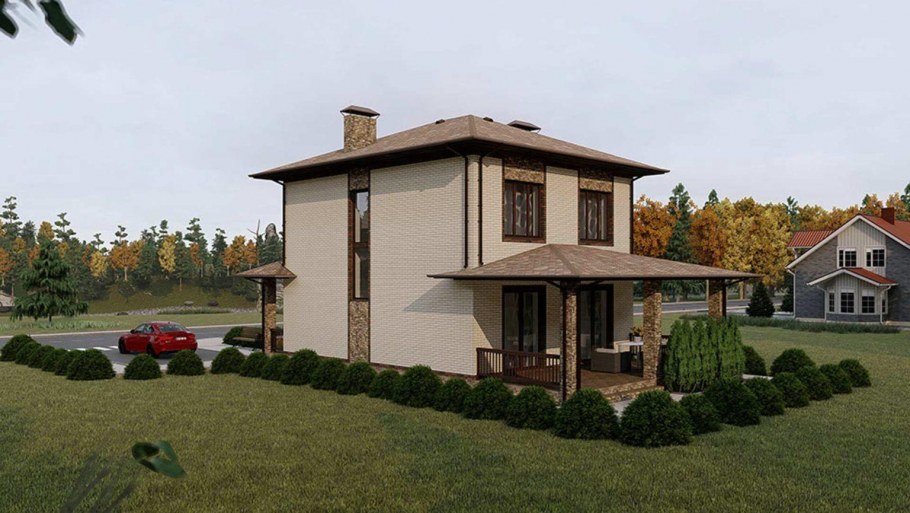 Кд - 606 двухэтажный дом с террасой