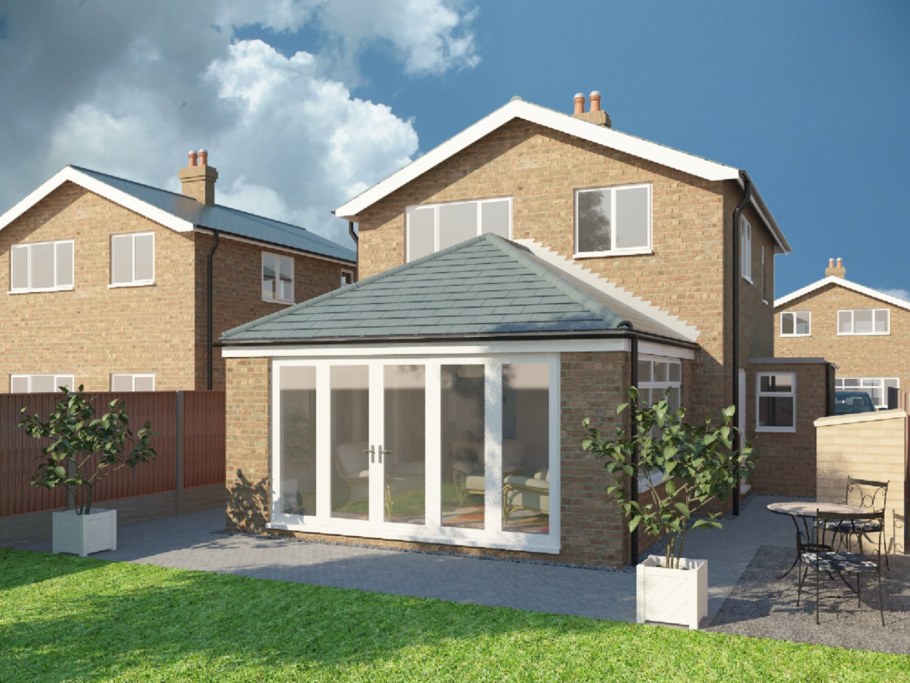 Трехскатная веранда