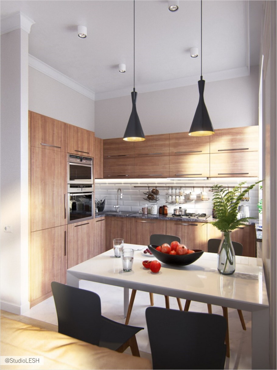 Современная маленькая кухня интерьер