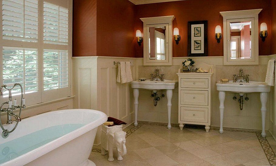 Ванная комната персикового цвета