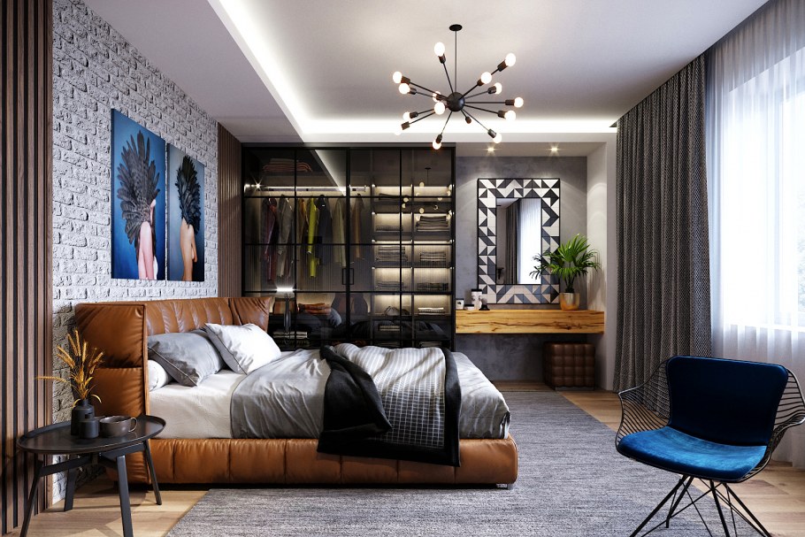 Спальня в мужском стиле