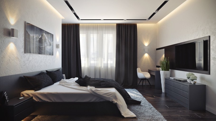 Спальня 12 кв в стиле лофт