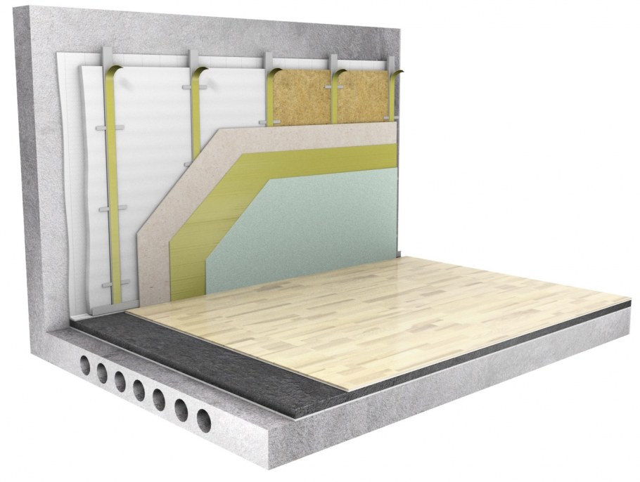 Звукоизоляционный мат Drainbase, 1250x1250