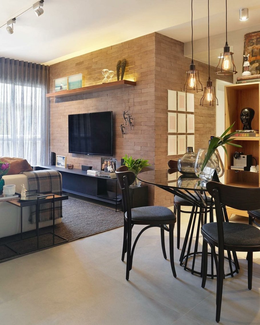 Зонирование гостиной и столовой