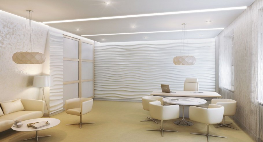 Стильный офис в светлых тонах