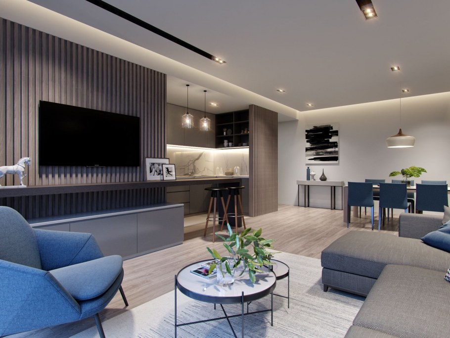 Кухня-столовая-гостиная в квартире