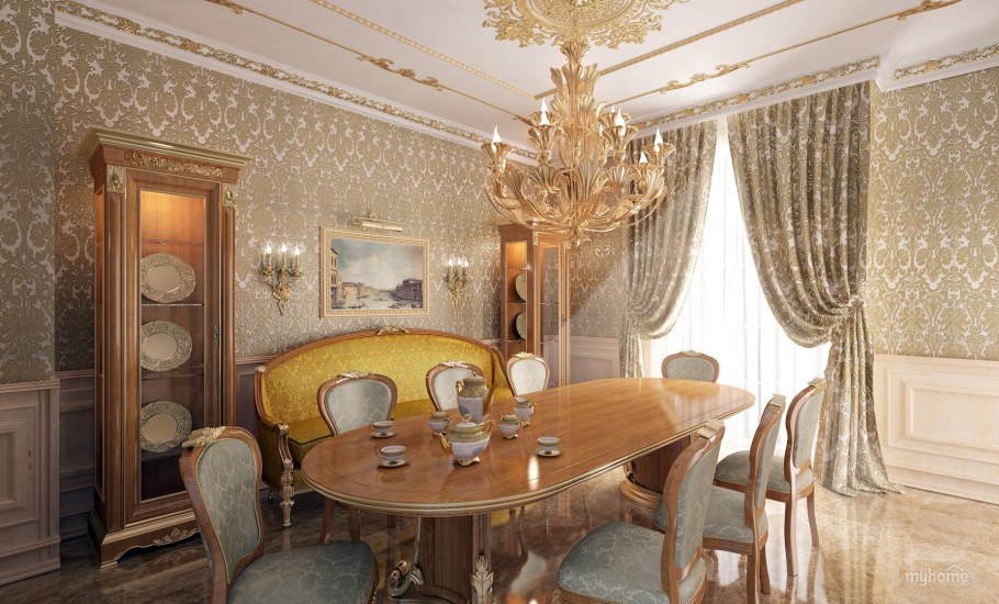 Кухня гостиная в стиле Барокко