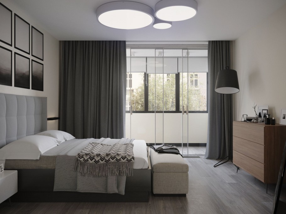 Двухкомнатная квартира в сером цвете