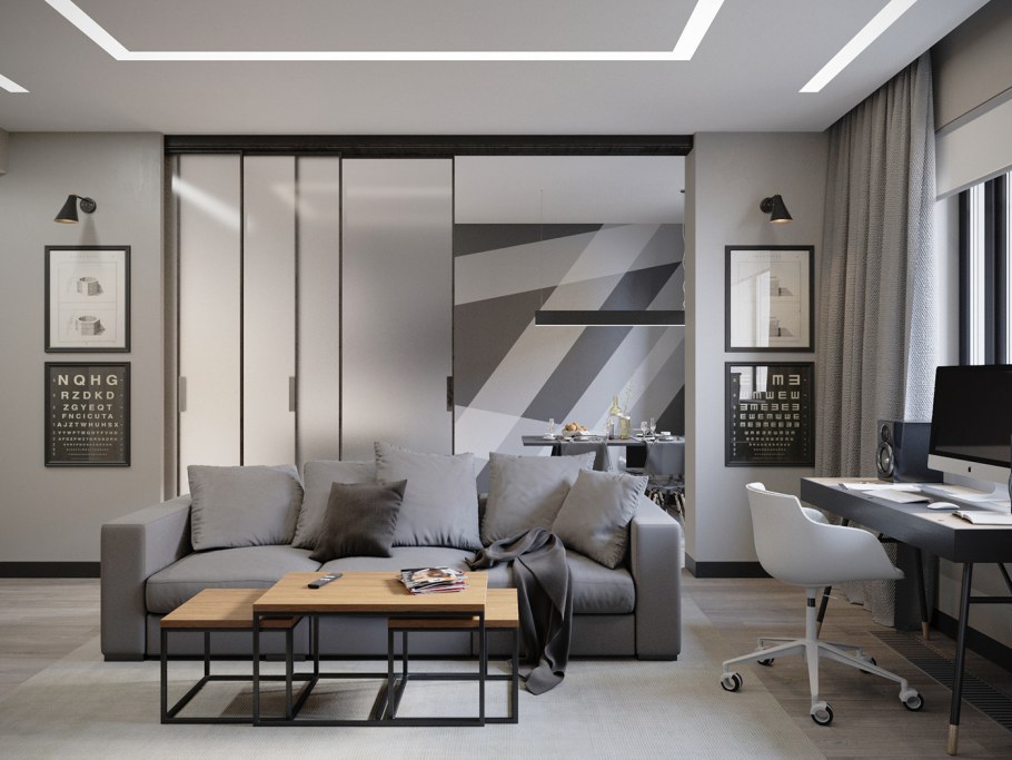 Проекты квартир в серых тонах