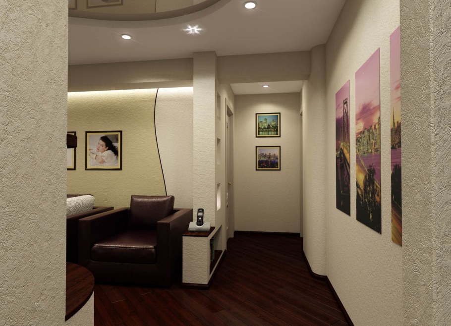 Прихожая совмещенная с гостиной