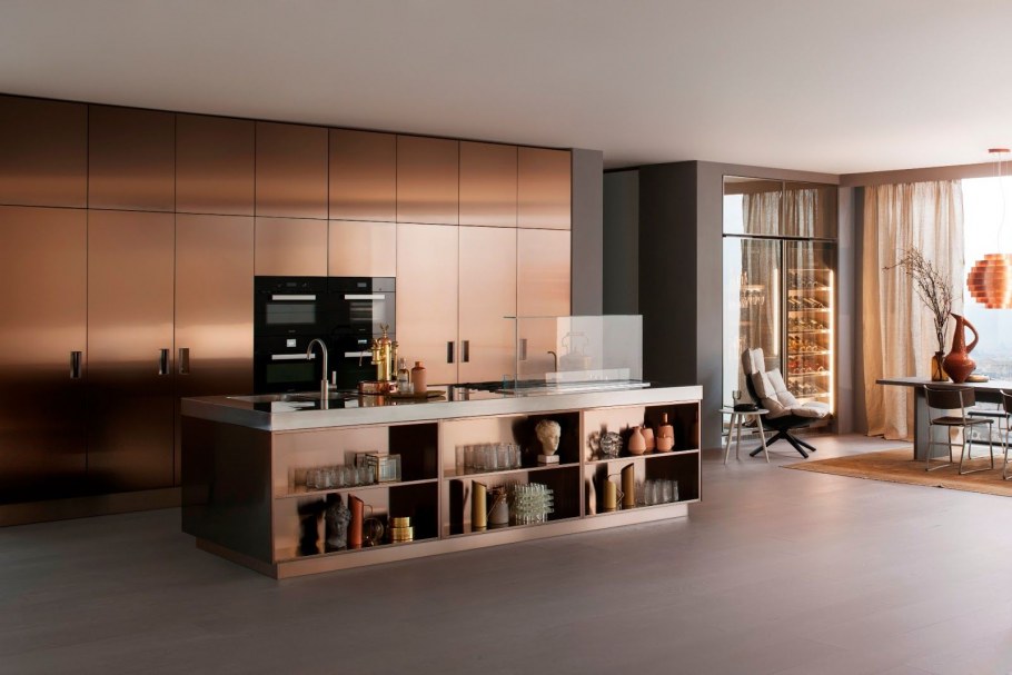 Кухни цвета меди