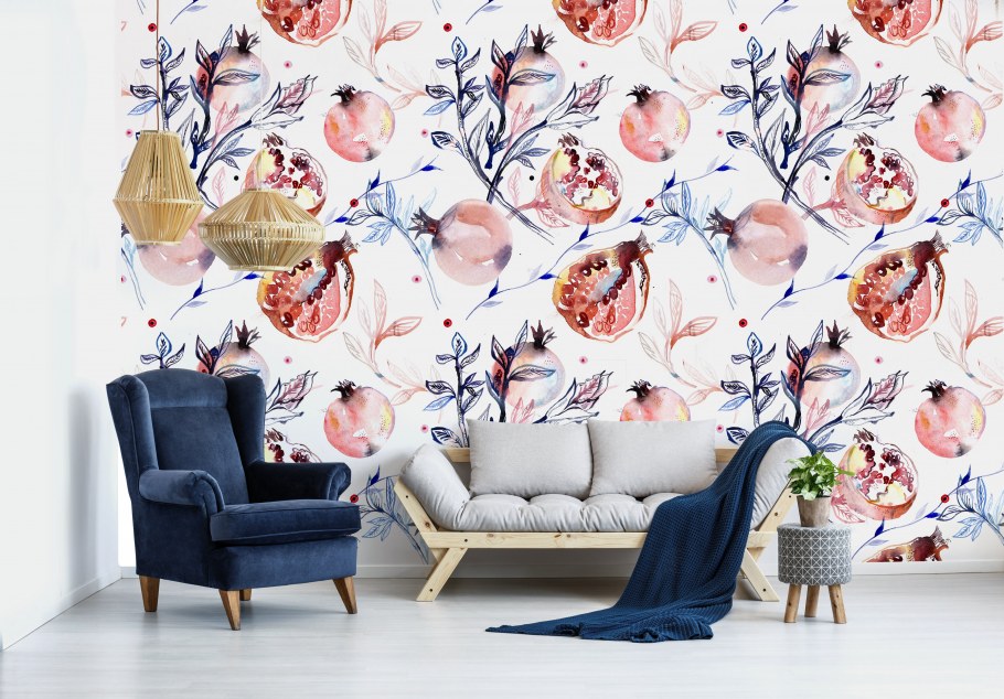 Обои с гранатом для стен