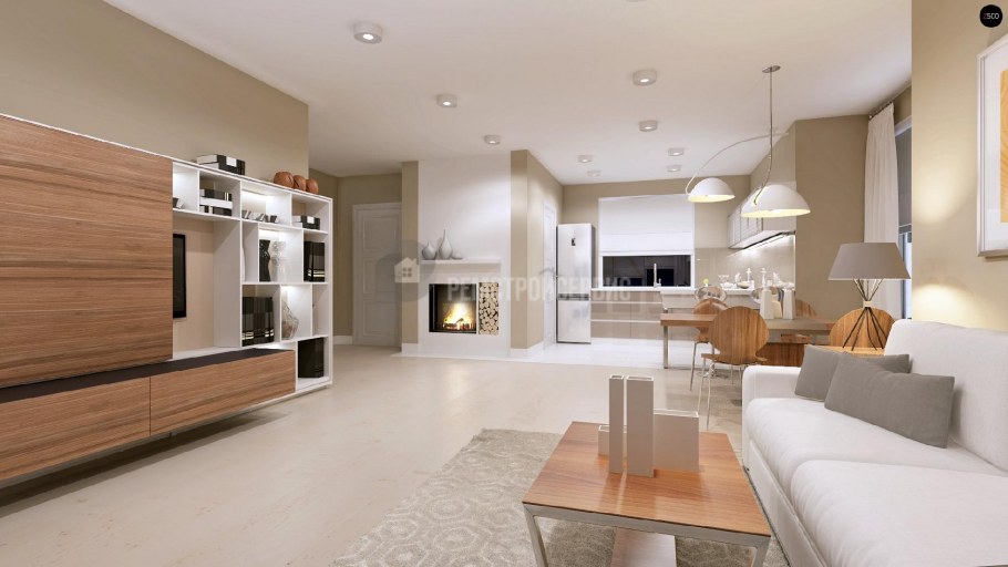 Кухня-гостиная в современном стиле