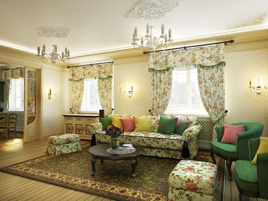 Гостиная в прованском стиле