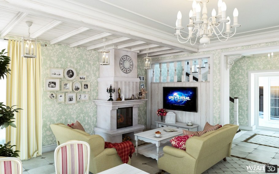 Планировка гостиной в стиле Прованс