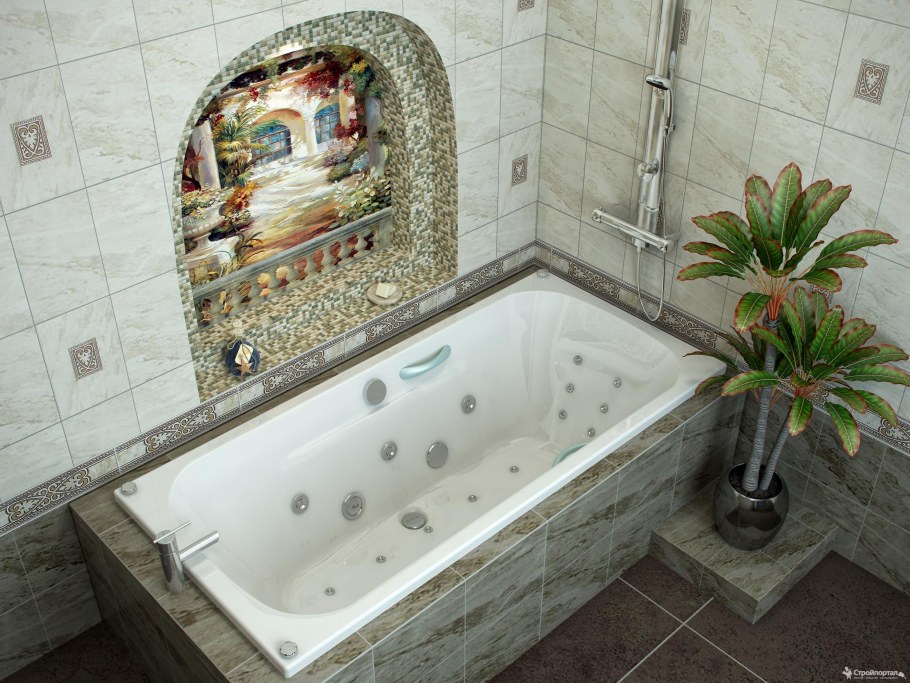 Ванная обложнная плитка