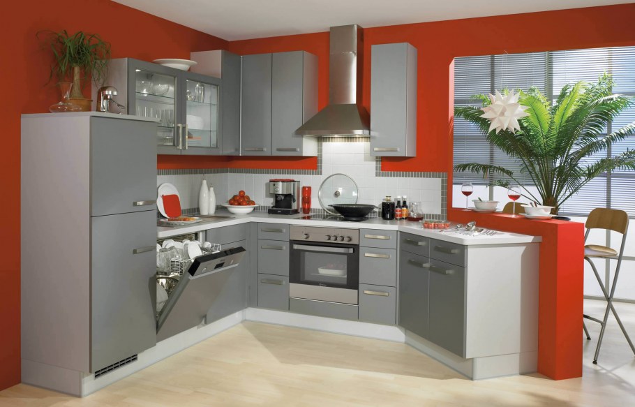 Угловая кухня с посудомоечной машиной