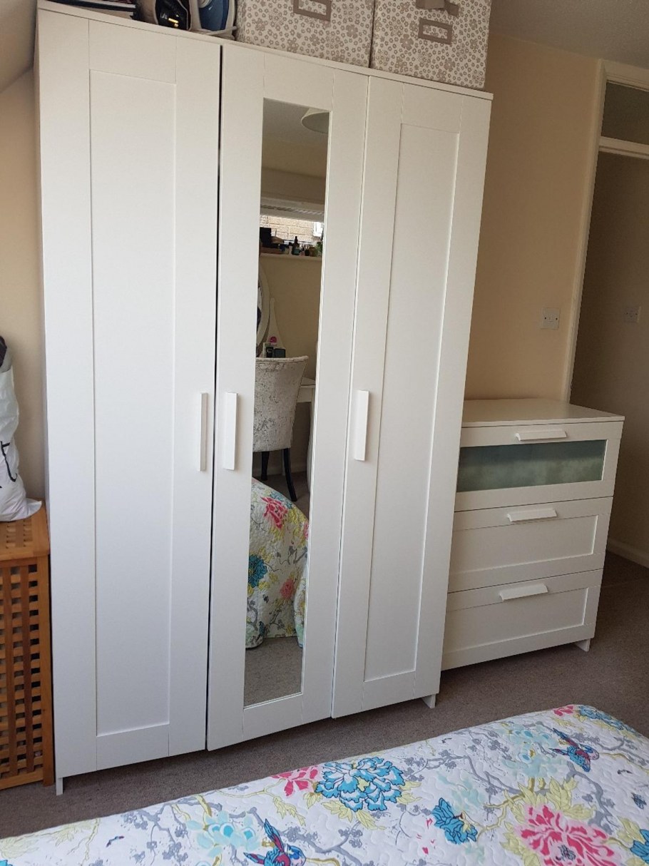 БРИМНЭС шкаф для ТВ, комбинация, белый200x41x95 см