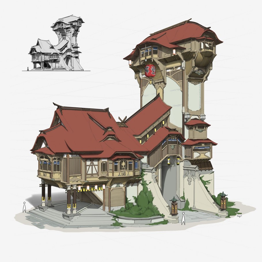 Стилизованный фэнтези дом