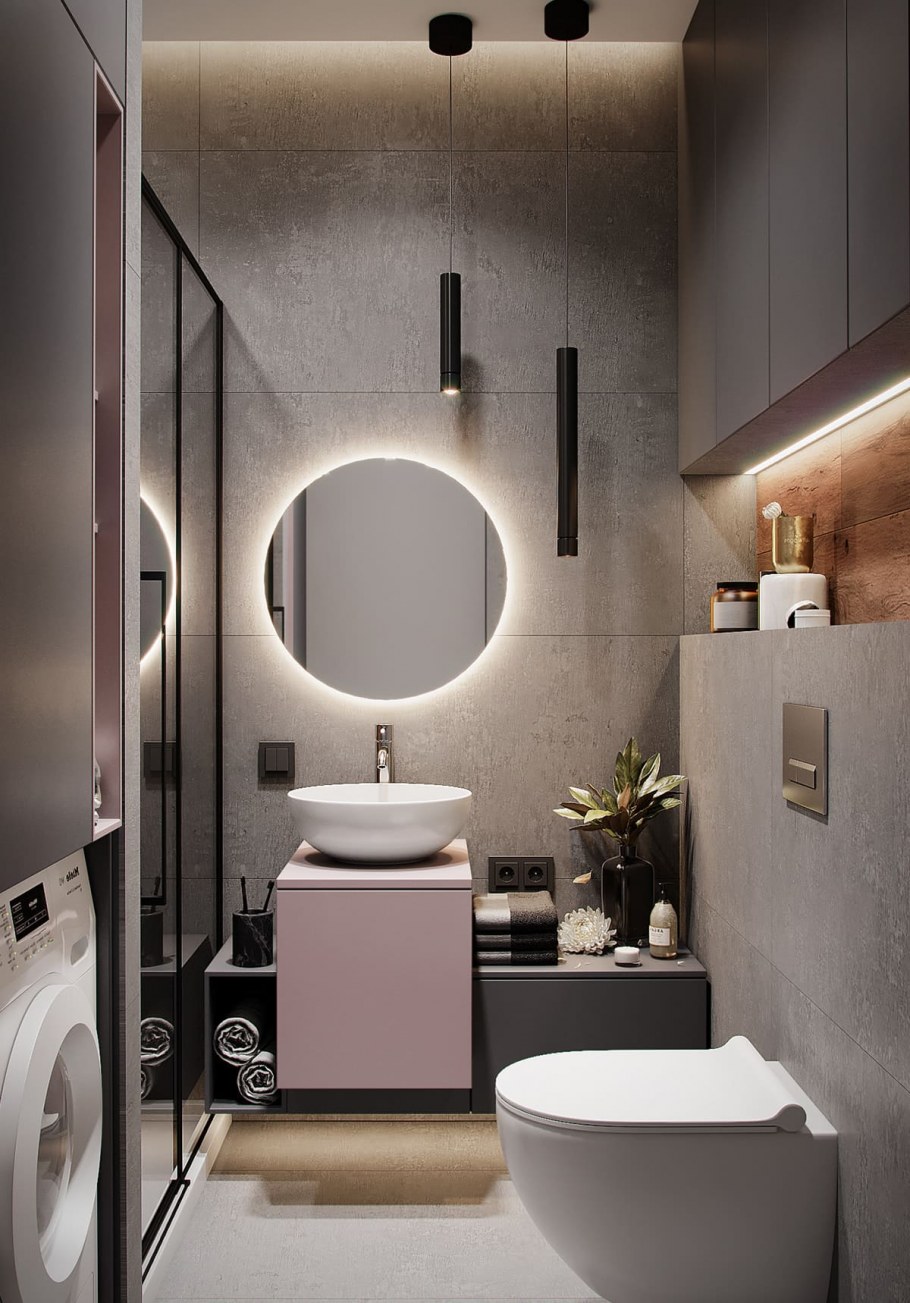 Современная маленькая ванная