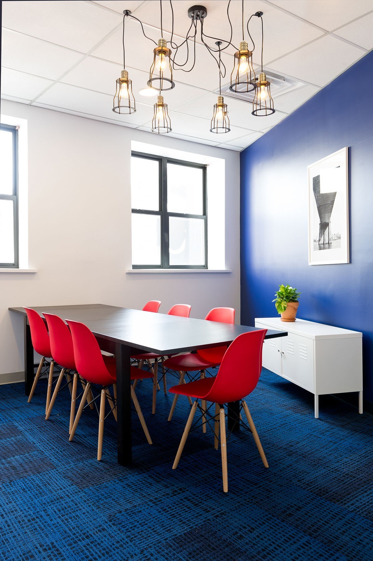 мебель офисная серая с синим