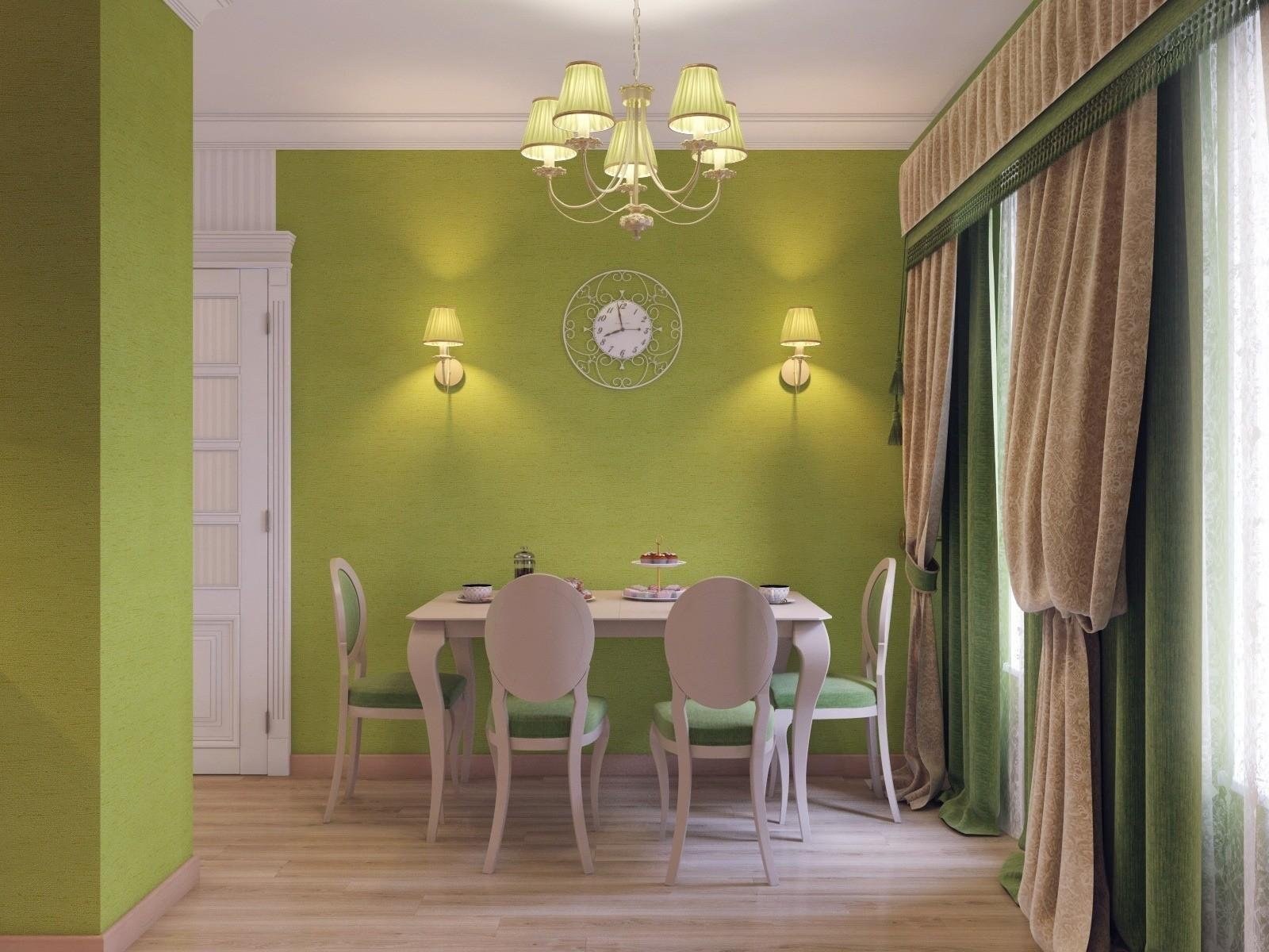 Зеленые обои на кухне. Фисташковый цвет в интерьере кухни. Оливковый цвет в интерьере. Фисташковый цвет стен. Кухня с зелеными стенами.