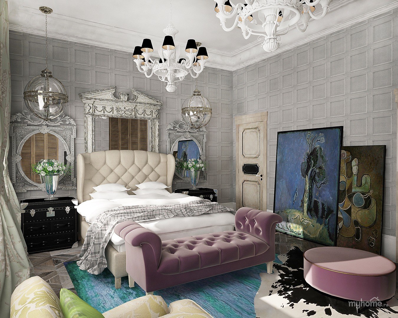 Спальня в стиле эклектика дизайн фото