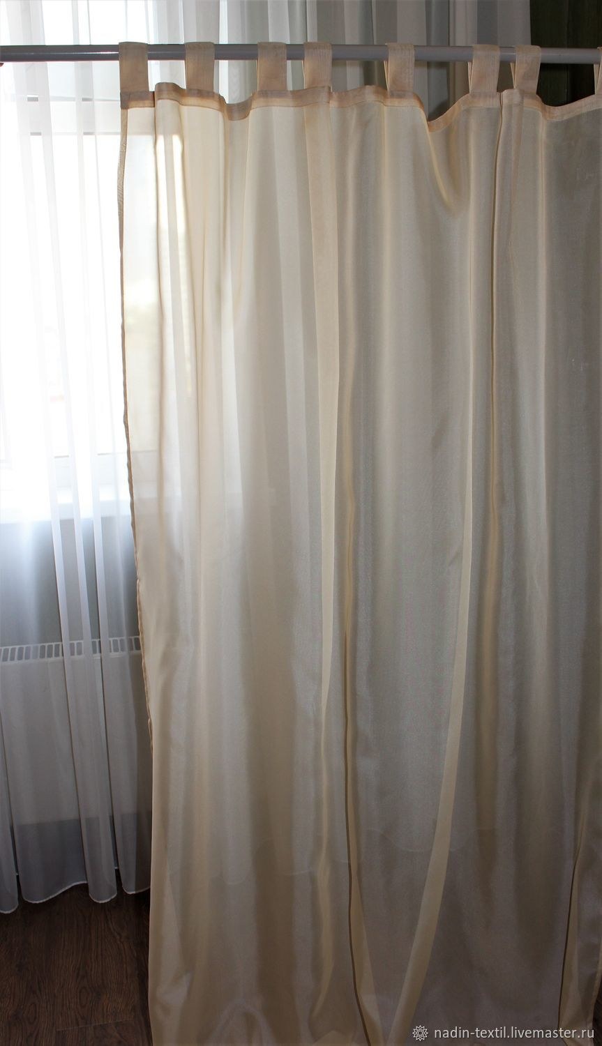 Тюль бежевая
