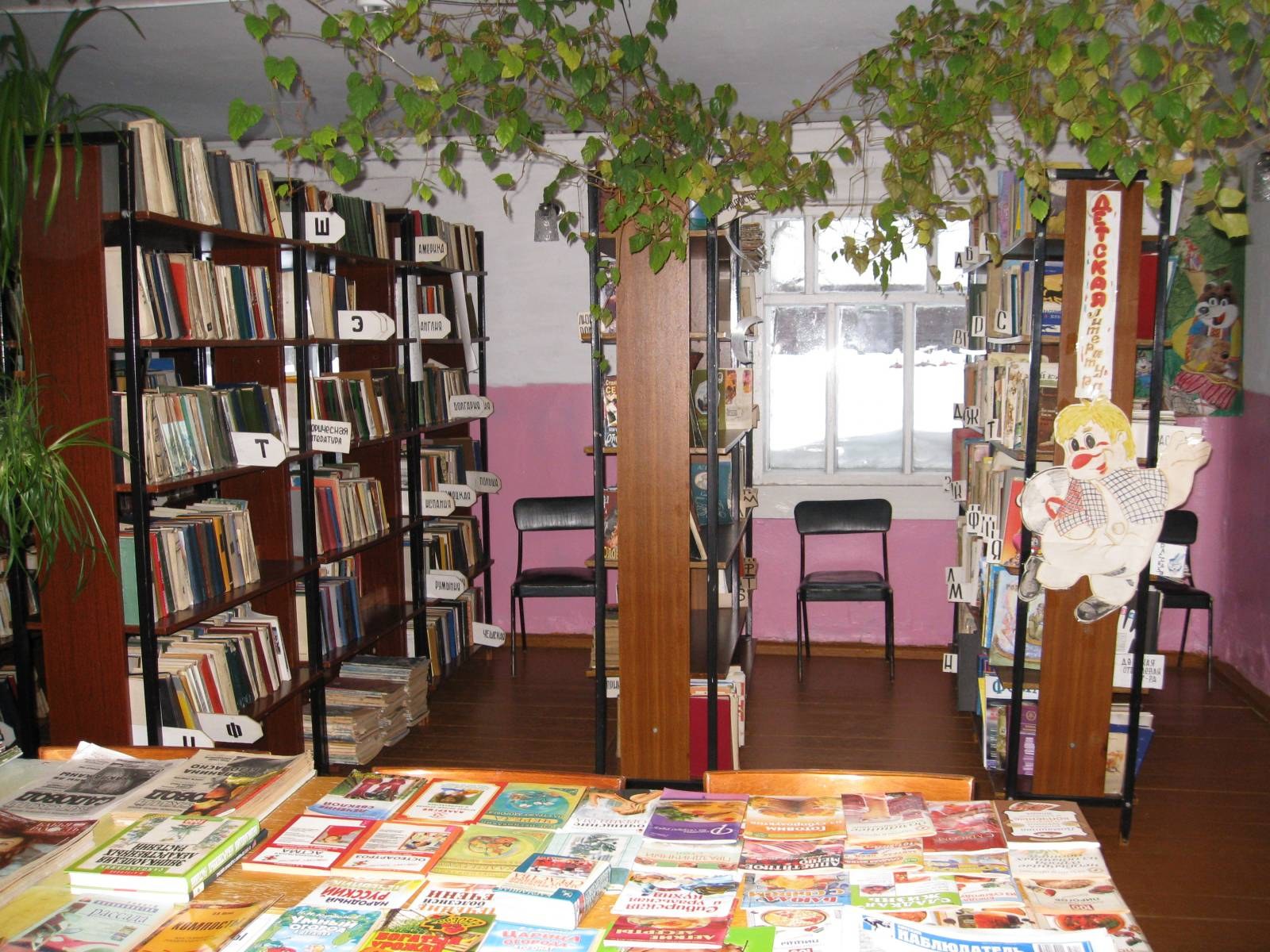Интерьер сельской библиотеки