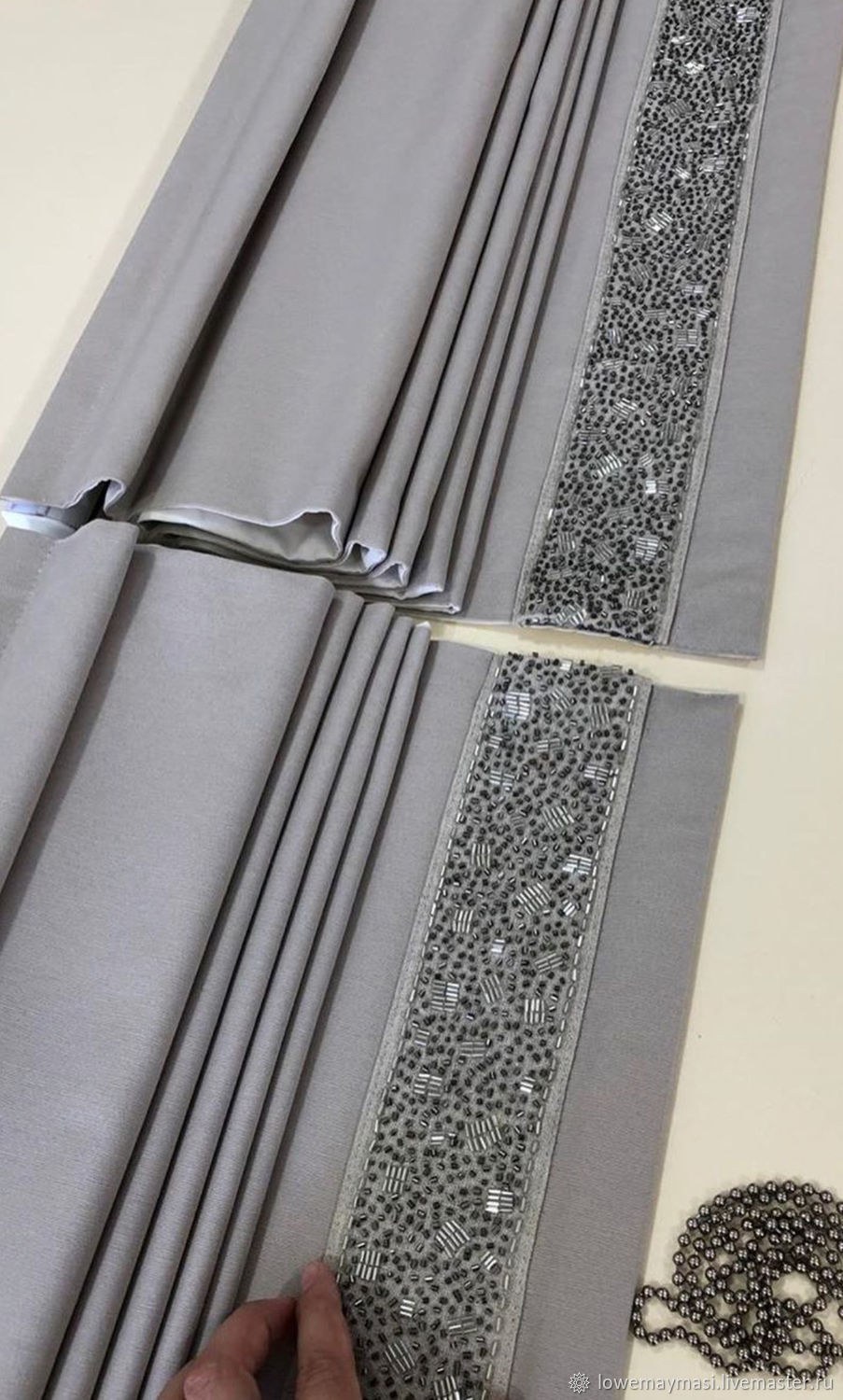 Римская штора со стеклярусом