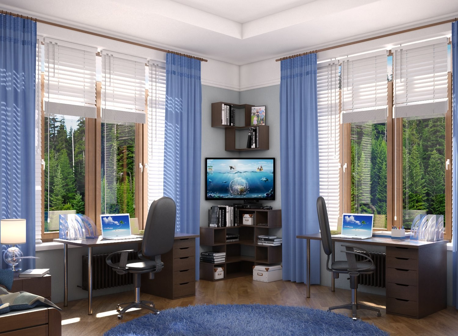 Комната для подростка с двумя окнами на разных стенах (49 фото) - красивые картинки и HD фото