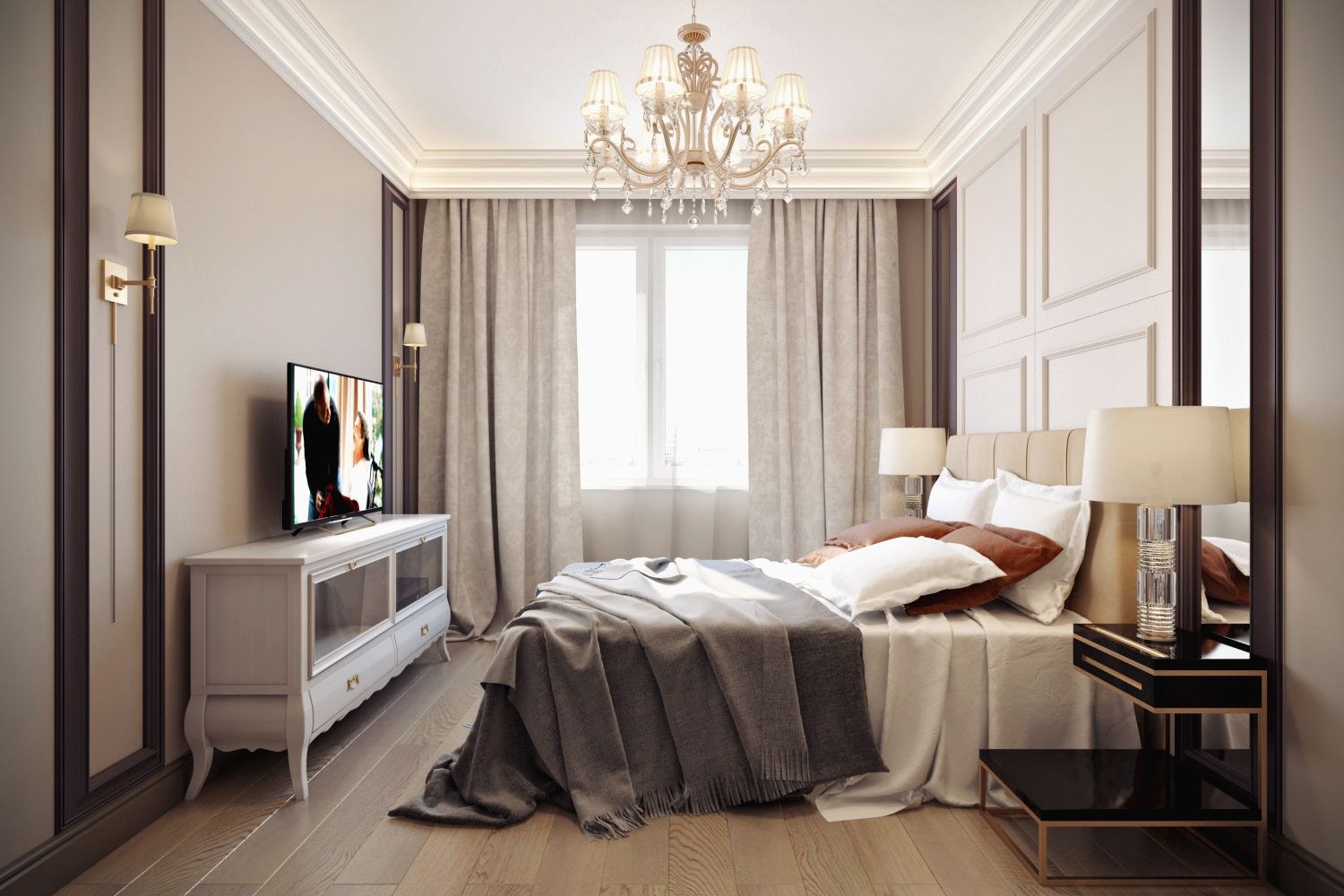 Спальни в стиле Контемпорари с элементами классики
