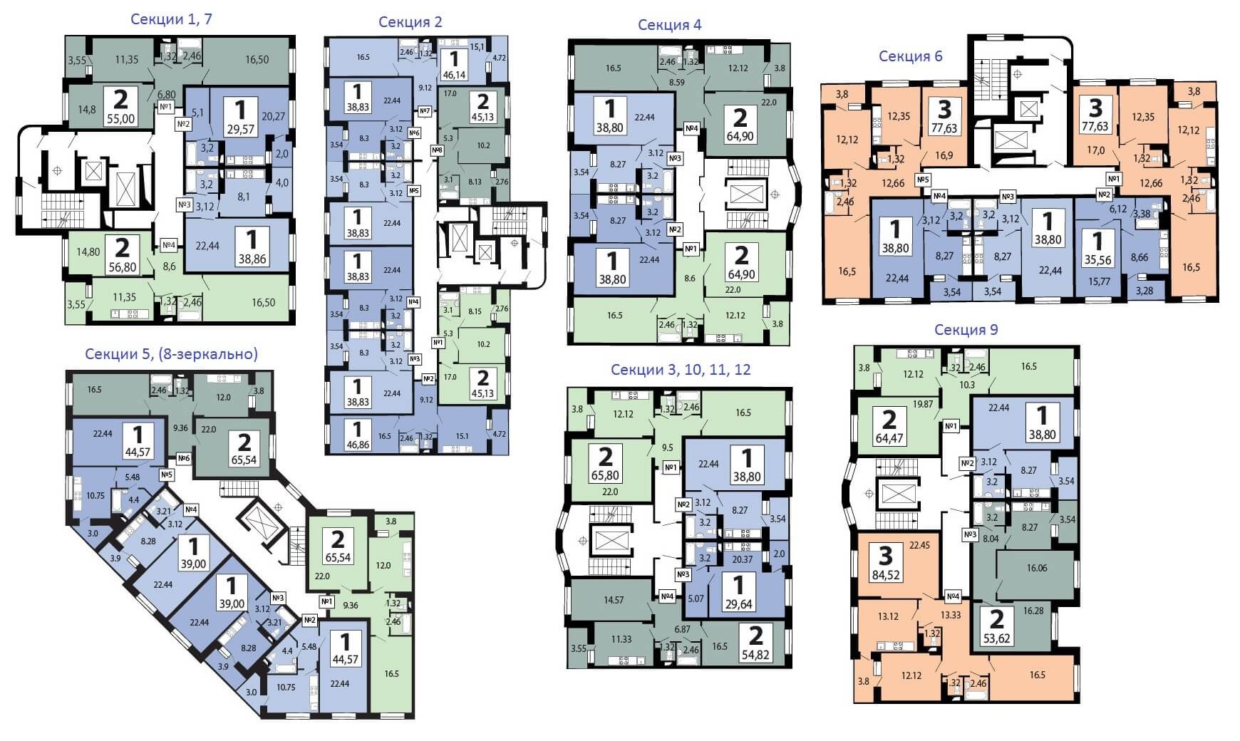 Секция 6. ЖК Люберецкий 1 корпус планировки квартир. Пик Люберецкий планировки. Пик Люберецкий планировка корпуса 8.2. Пик Люберецкий ЖК планировка.