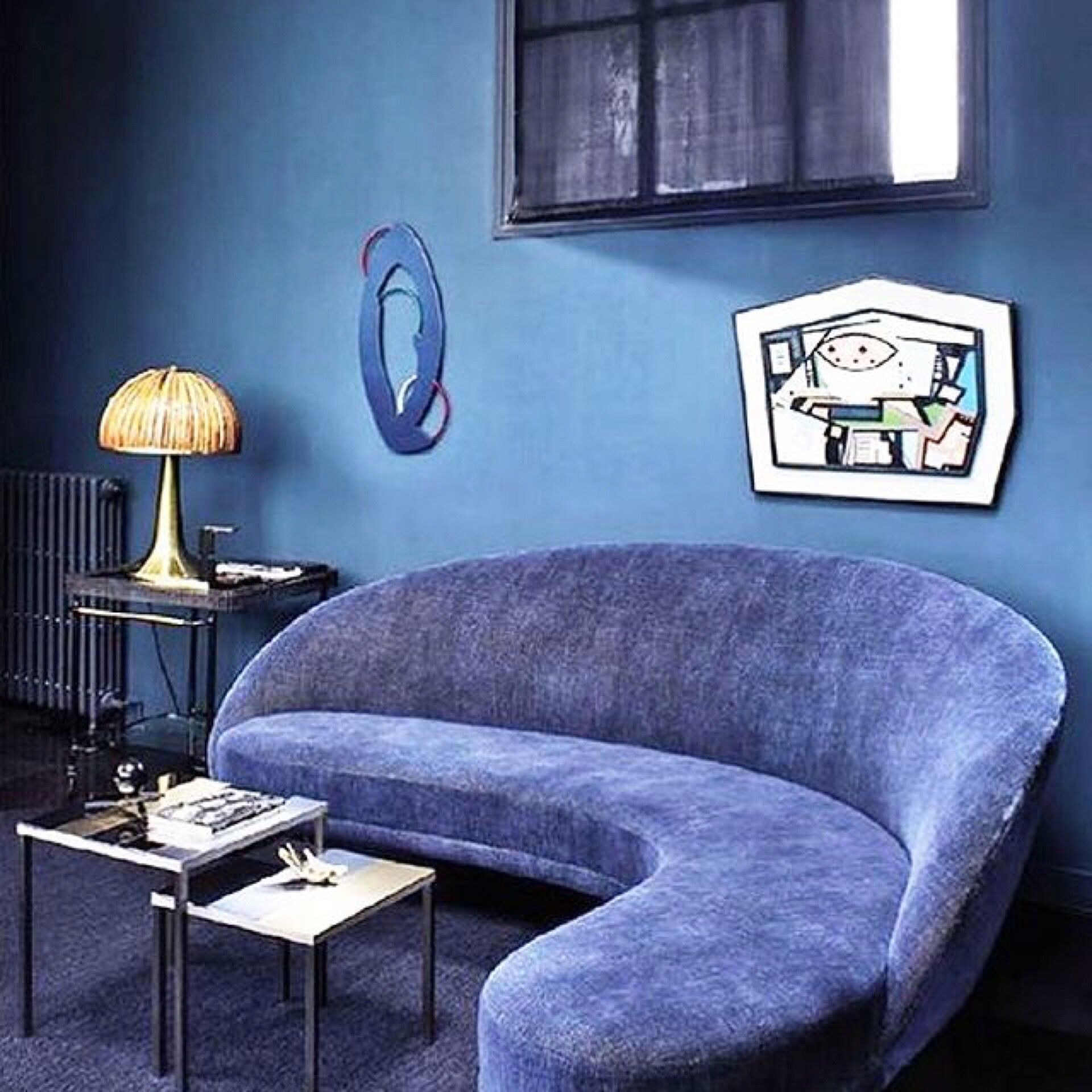 мягкая мебель синяя интерьер