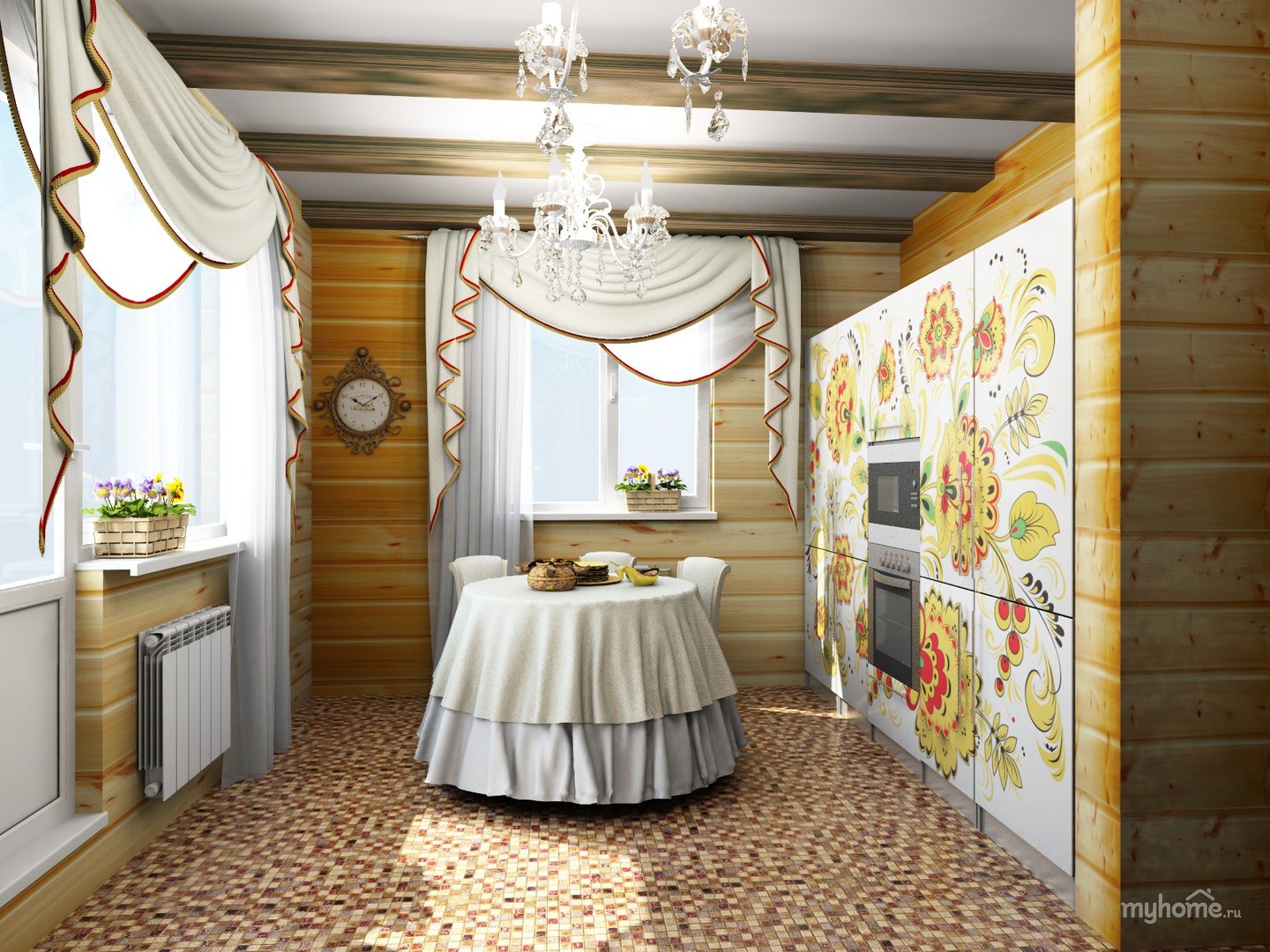 комната в русском народном стиле