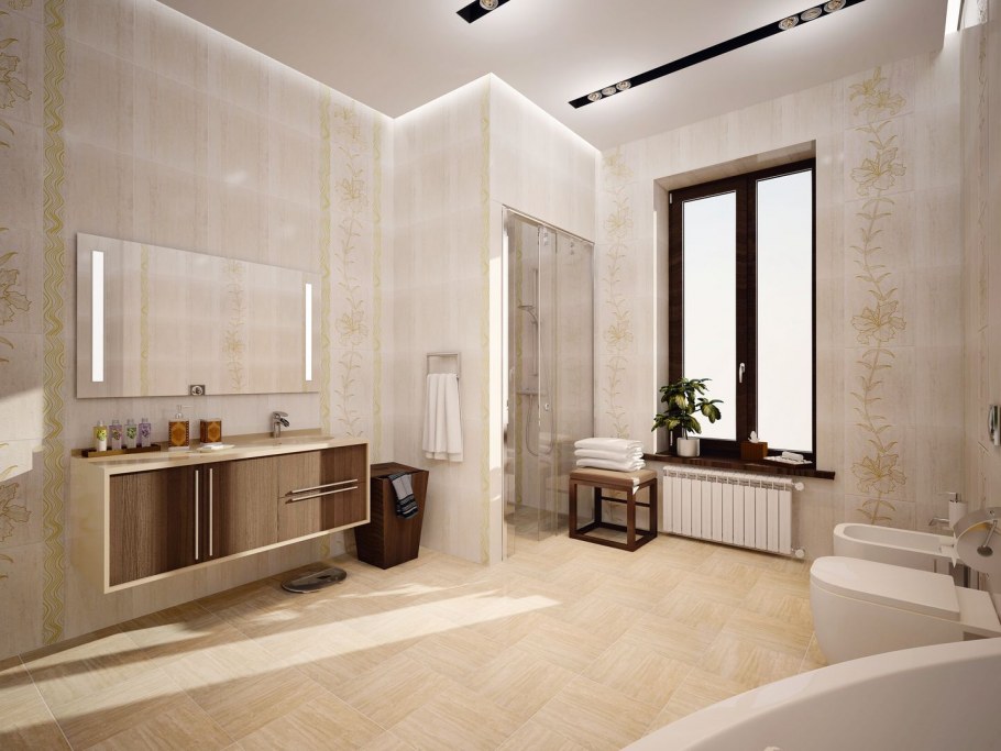 Плитка травертин в интерьере