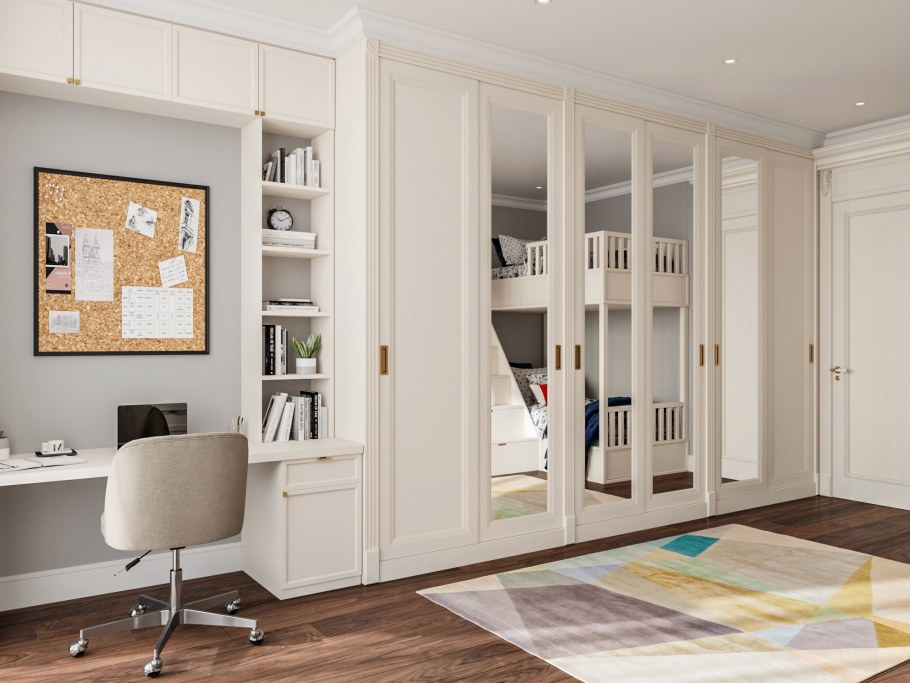 Встроенный шкаф детская современная классика