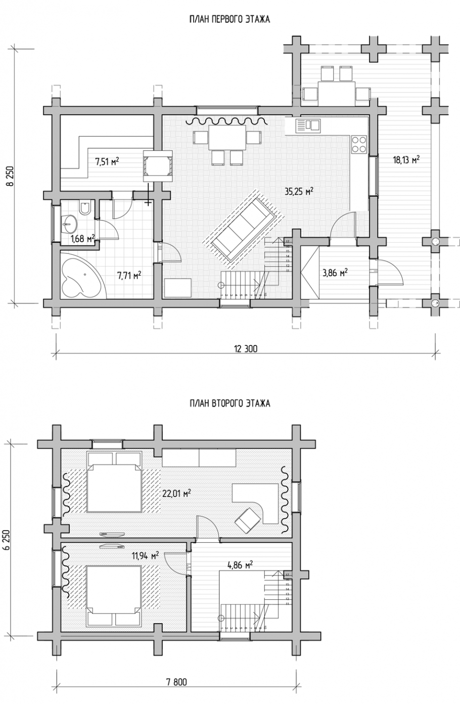 Баня 6х12 двухэтажная