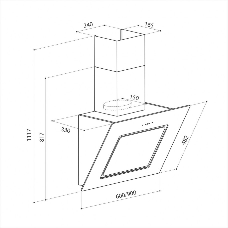 Вытяжка каминная Lex Luna 900