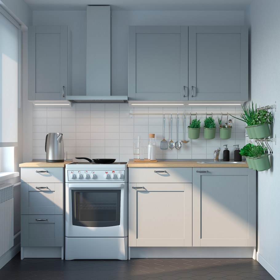 Кухня икеа КНОКСХУЛЬТ зеленая