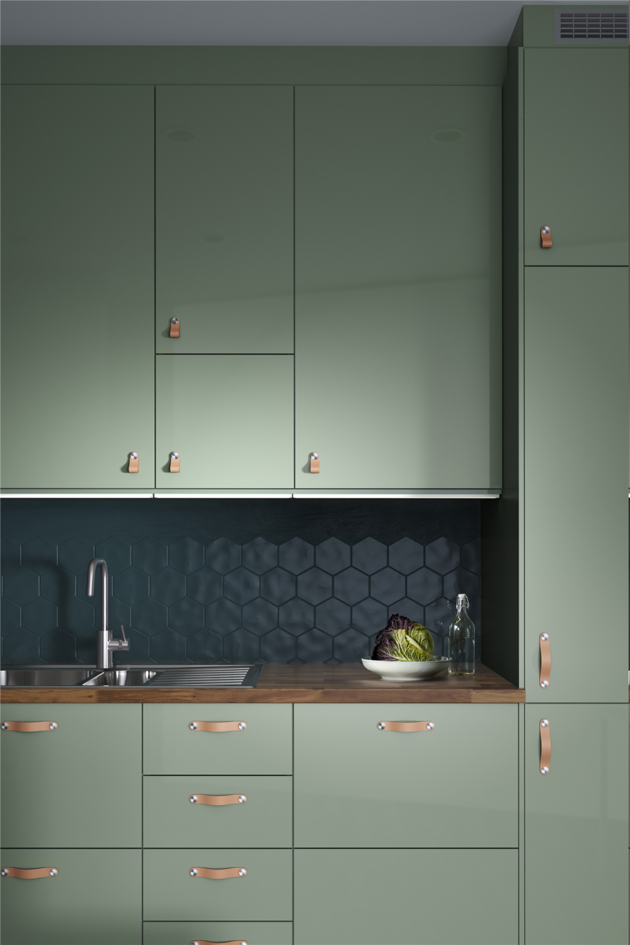 Икеа кухня бодарп серо зеленая