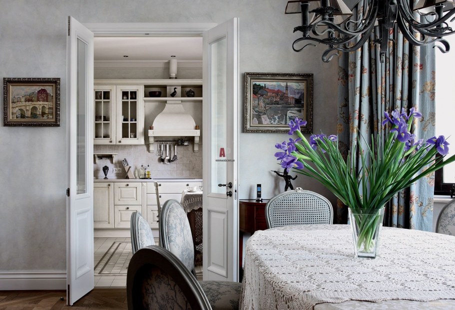 Кухня Кантри Прованс Неоклассика голубая