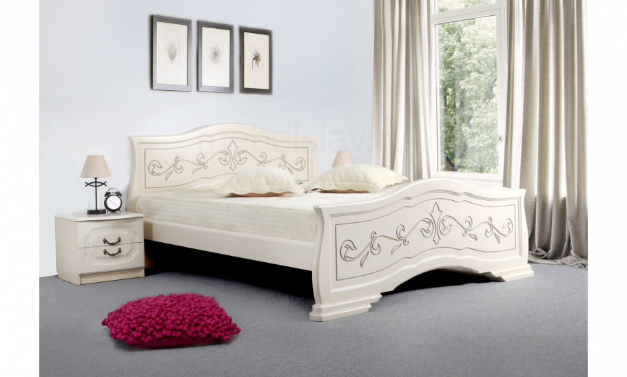 Кровать Людмила 14 ясень жемчужный