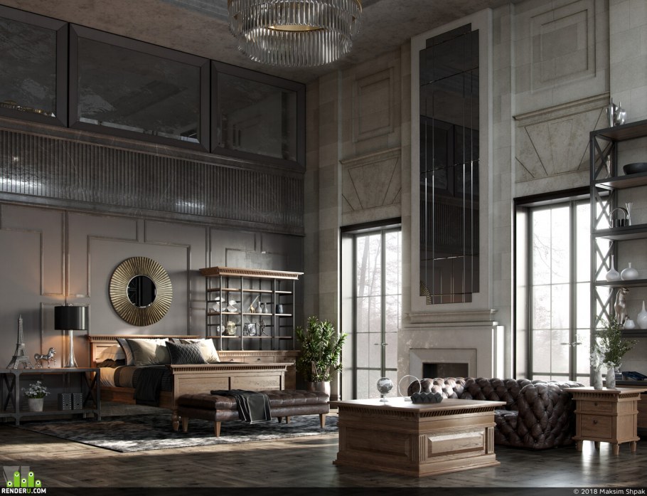 Лофт с классическими элементами